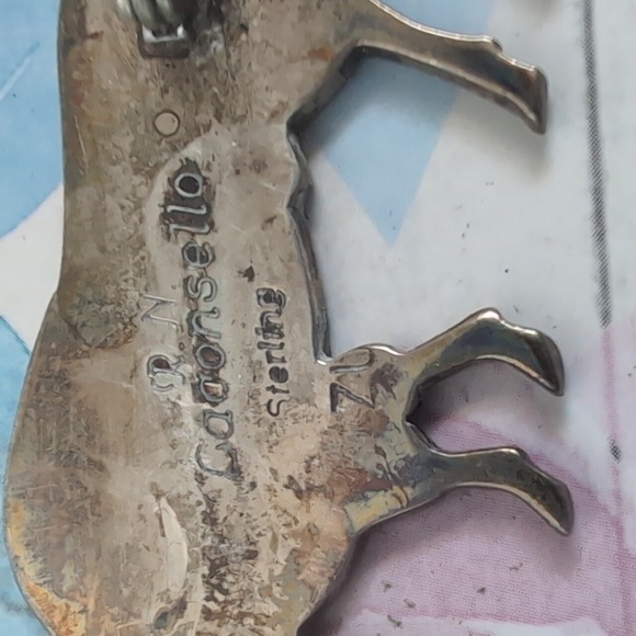 Sterling Silver Zuni Buffalo Pin - Picture 3 of 4